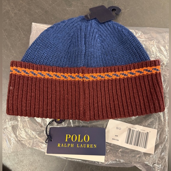 Polo Ralph Lauren Expedition Patch Beanie | Red Multi, OS, $88.00 MSRP, - Picture 9 of 12